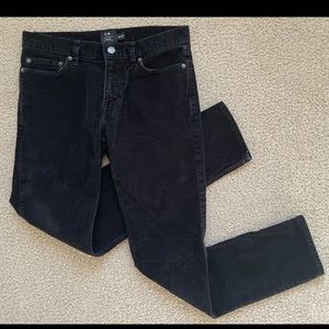 Club Monaco Black Skinny Stretch Corduroy Pants Women’s Size 29/32 Mid Rise